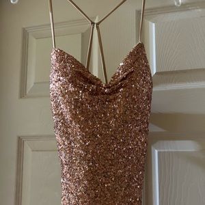Size 0 rose gold prom/formal gown